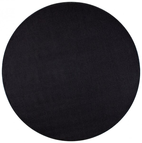 Hans Home | Kusový koberec Nasty 102055 Schwarz kruh, černý - 200x200 (průměr) kruh