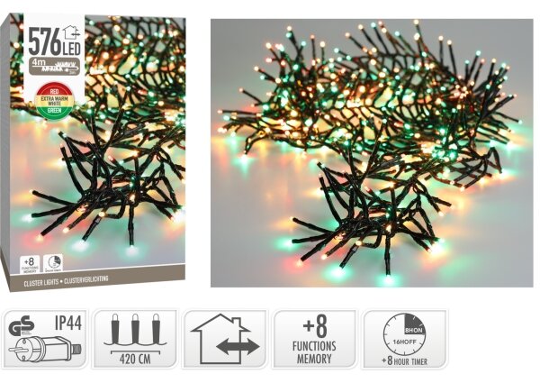 LED Venkovní vánoční řetěz 576xLED/230V/8 funkcí 7,2 m IP44 multicolor