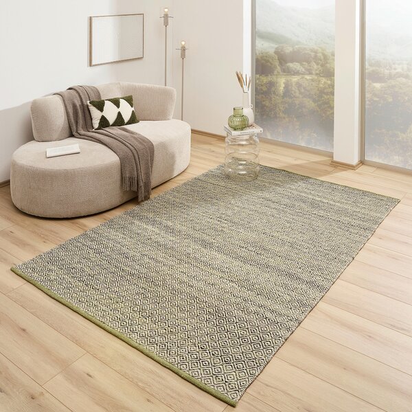 RUČNĚ TKANÝ KOBEREC, 70/130 cm zelená Linea Natura - Online Only koberce & rohožky, Online Only