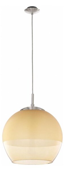 BRILAGI-LED Lustr na lanku RETRO GLASS 1xE27/60W/230V matný chrom/kouřová béžová