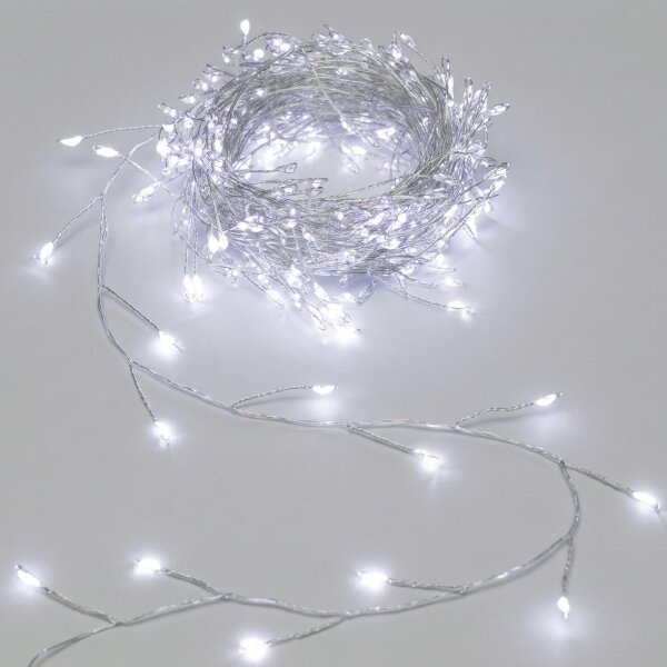 Aigostar-LED Venkovní vánoční řetěz 200xLED/8 funkcí 3xAA 6,3m IP44 studená bílá