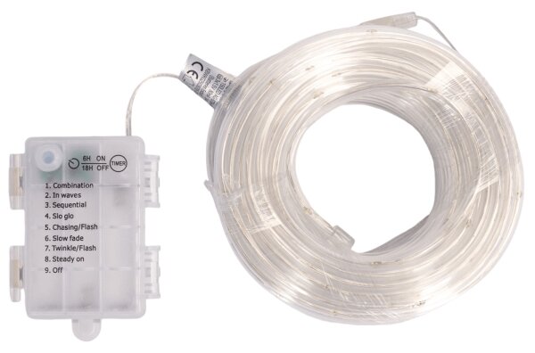Aigostar - LED Venk vánoční řetěz 150xLED/8 funkcí 3xAA 15,3m IP44 studená bílá