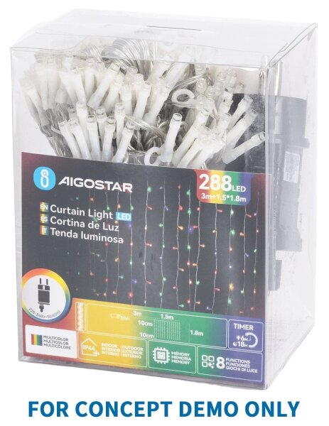 Aigostar - LED Venkovní vánoční řetěz 200xLED/8 funkcí 13m IP44 multicolor