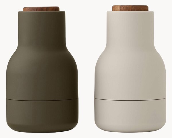 Sada malých mlýnků na'sůl a pepř s víčky z ořechového dřeva Bottle Grinder, 2 díly