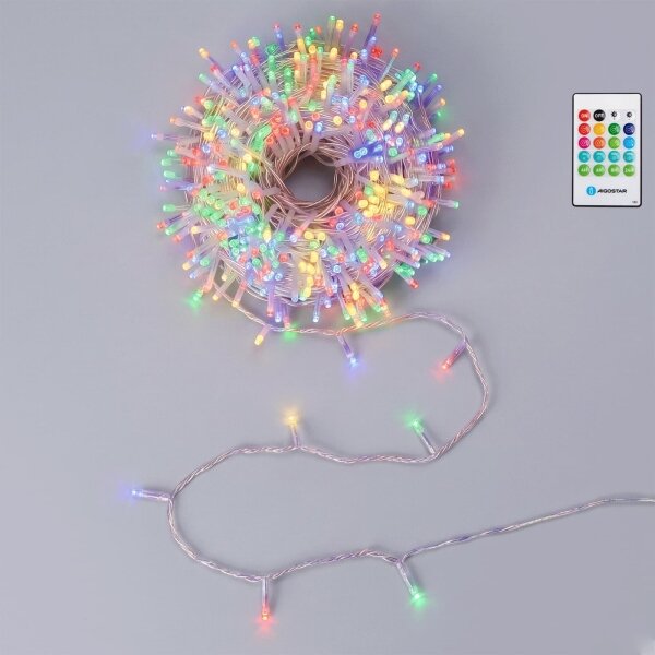 Aigostar - LED Stm venk ván řetěz se senz 100xLED/3xAA 12m multicolor + DO