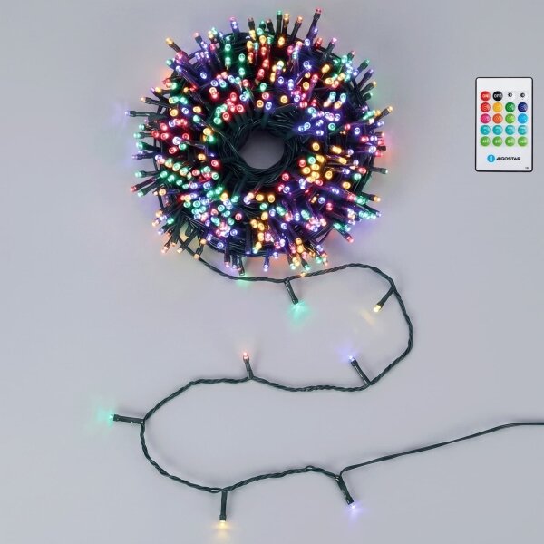 Aigostar - LED Stm venk ván řetěz se senz 100xLED/3xAA 12m multicolor + DO