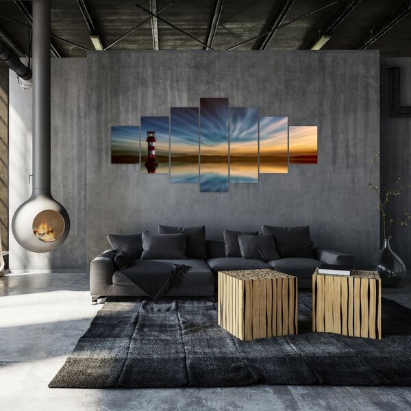 Obraz majáku v moři (210x100 cm)