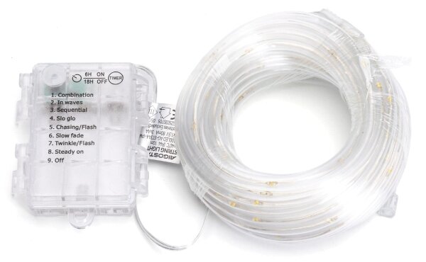 Aigostar-LED Venkovní vánoční řetěz 100xLED/8 funkcí 3xAA 10,3m IP44 teplá bílá