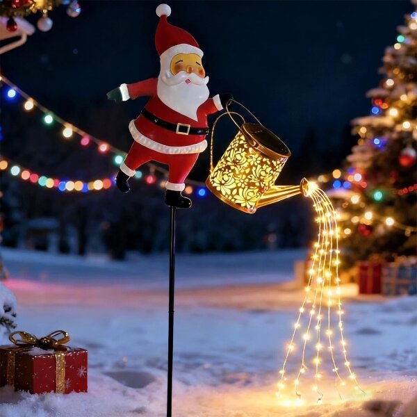 Aigostar- LED Venk vánoční dekorace 120xLED/3xAA/8 funkcí 80 cm IP44 Santa/teplá