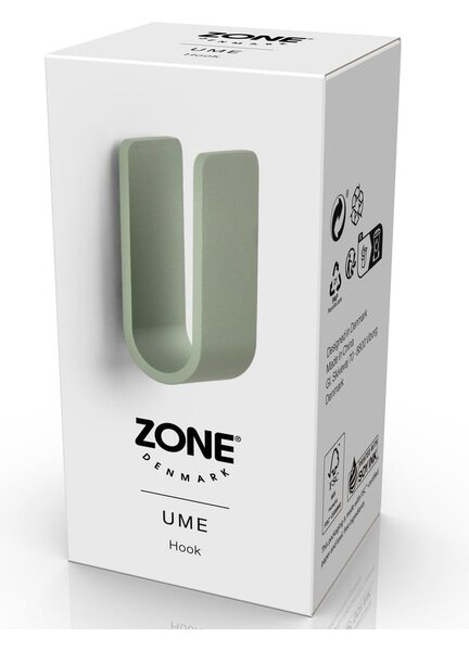 Nástěnný kovový háček šedozelený Ume – Zone