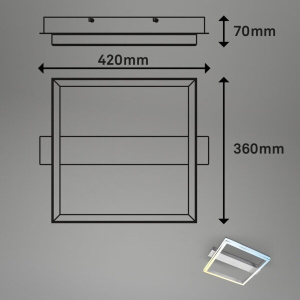Briloner 3760-019-LED Stm stropní svít FRAME LED/23W/230V 2700-6500K 42x36 cm+DO