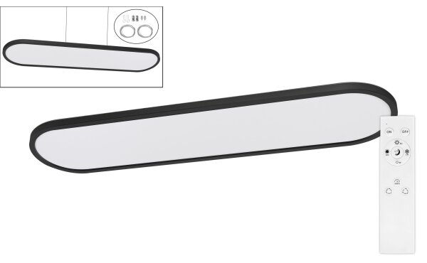 Top Light -LED Stropní přisaz závěsné svít OVAL LED/36W/230V 3000-6500K černá+DO