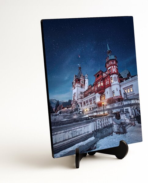 DUBLEZ | Dřevěný obraz na stěnu - Peleș Castle | UV tisk, Premium
