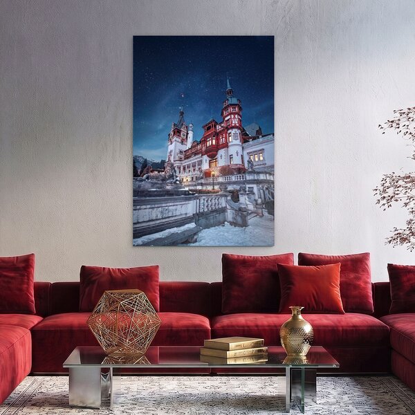 DUBLEZ | Dřevěný obraz na stěnu - Peleș Castle | UV tisk, Premium