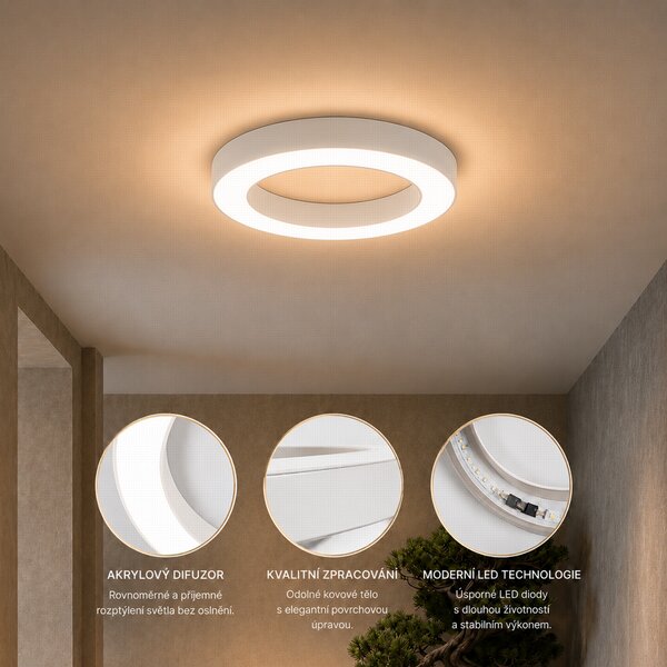 Immax NEO PASTEL SLIM Smart stropní svítidlo 60 x 7cm 53W bílé Zigbee 3.0