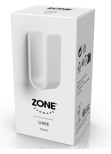 Bílý nástěnný kovový háček Ume – Zone