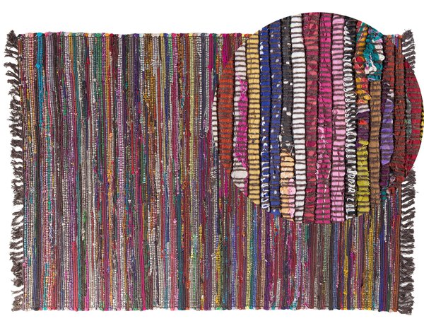 Krátkovlasý tmavý barevný bavlněný koberec 140x200 cm DANCA