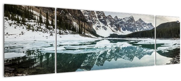 Obraz - jezero v zimě (170x50 cm)