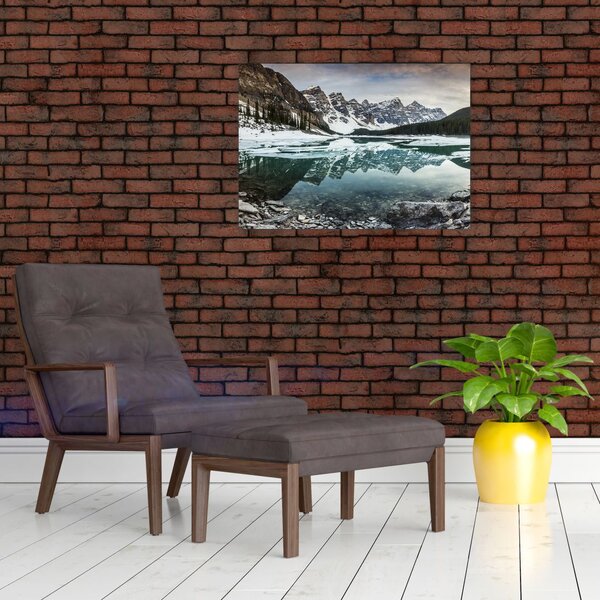 Obraz - jezero v zimě (70x50 cm)