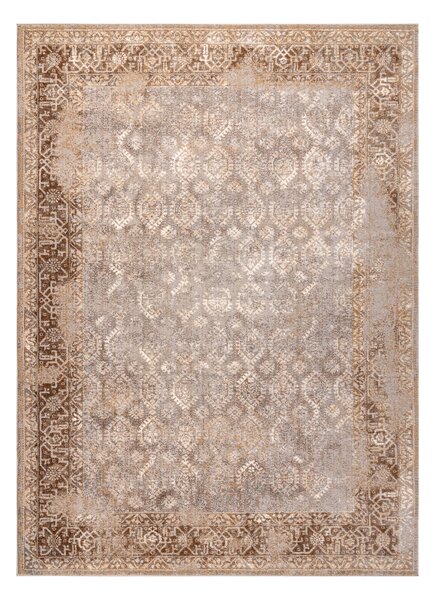 Makro Abra Vlněný kusový koberec NAIN 1631/51655 Klasický šedý hnědý Rozměr: 80x150 cm