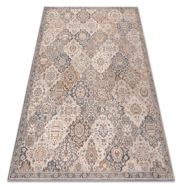 Makro Abra Vlněný kusový koberec NAIN 1541/51655 Klasický béžový modrý Rozměr: 80x150 cm