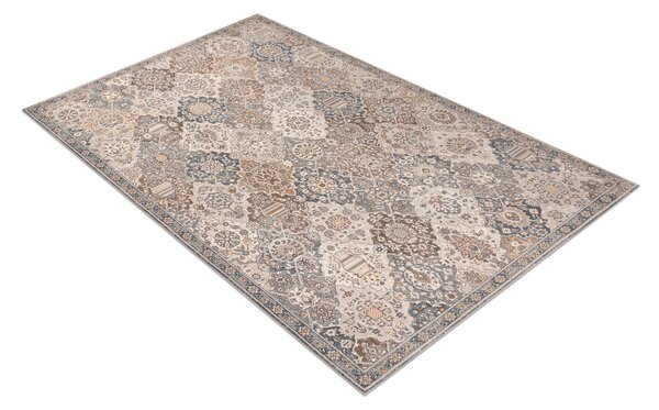 Makro Abra Vlněný kusový koberec NAIN 1541/51655 Klasický béžový modrý Rozměr: 80x150 cm