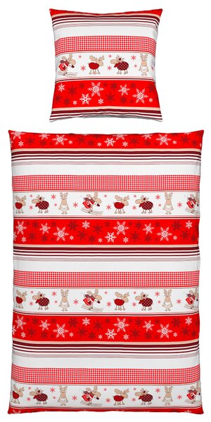 POVLEČENÍ, flanel, červená, bílá, 135/200 cm Esposa - Online Only povlečení, Online Only