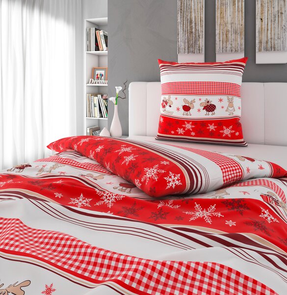 POVLEČENÍ, flanel, červená, bílá, 135/200 cm Esposa - Online Only povlečení, Online Only