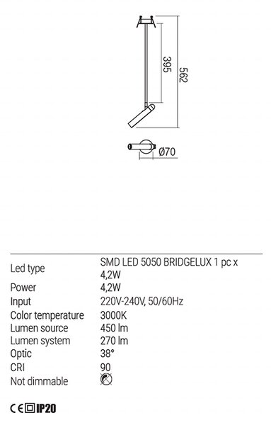 Redo Zápustné LED svítidlo Ferro Barva: Bílá