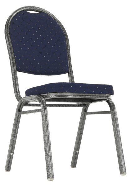 KONDELA Židle, stohovatelná, látka modrá/šedý rám, JEFF 2 NEW