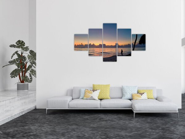 Obraz ženy na pláži (125x70 cm)