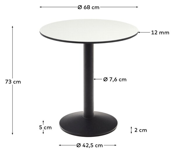 Bílý bistro stolek Kave Home Esilda 68 cm