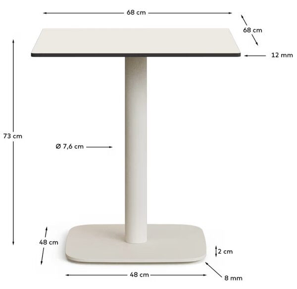 Kave Home Bílý bistro stolek Dina 68 x 68 cm
