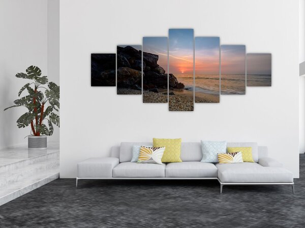 Obraz západu slunce na pláži (210x100 cm)