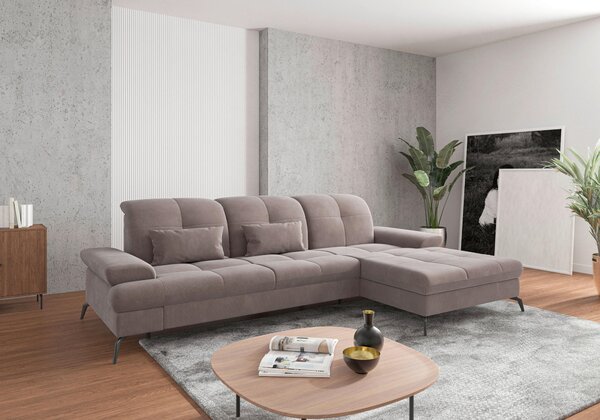 ROHOVÁ SEDAČKA, textil, šedohnědá Sit & More - Sedací soupravy, Online Only
