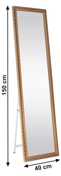 KONDELA Stojanové zrcadlo, hnědá, LAVAL