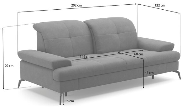 2,5SEDÁK, textil, tmavě šedá Sit & More - Pohovky, Online Only