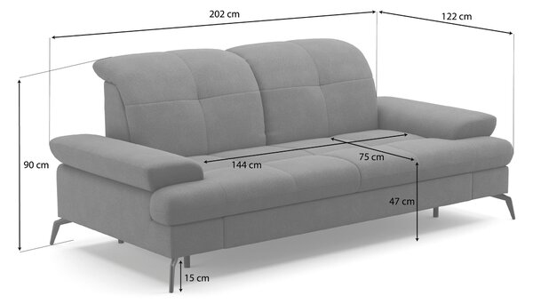 2,5SEDÁK, textil, tmavě šedá Sit & More - Pohovky, Online Only