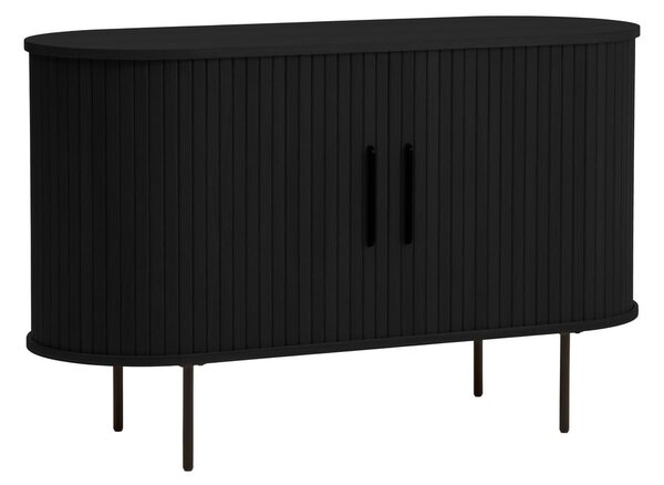Černá komoda v dekoru dubu s posuvnými dveřmi 120x76x45 cm Nola – Unique Furniture