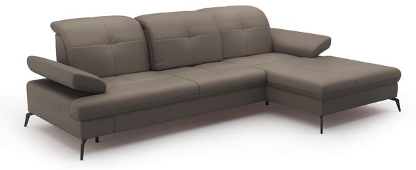ROHOVÁ SEDAČKA, textil, kůže, šedá Sit & More - Sedací soupravy, Online Only