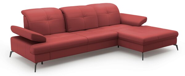 ROHOVÁ SEDAČKA, textil, kůže, červená Sit & More - Sedací soupravy, Online Only