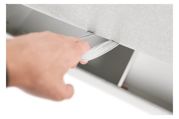 KONDELA Boxspringová postel 180x200, světle šedá, FERATA KOMFORT