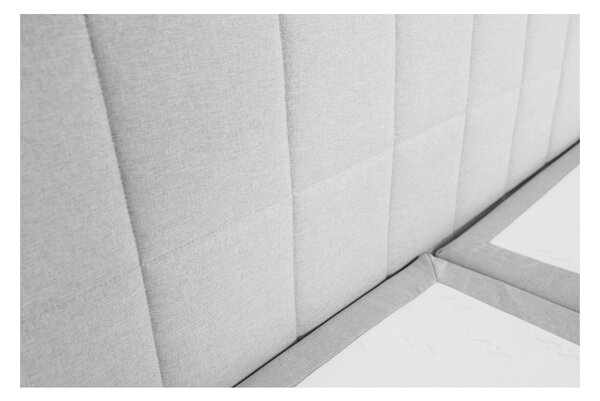 KONDELA Boxspringová postel 180x200, světle šedá, FERATA KOMFORT