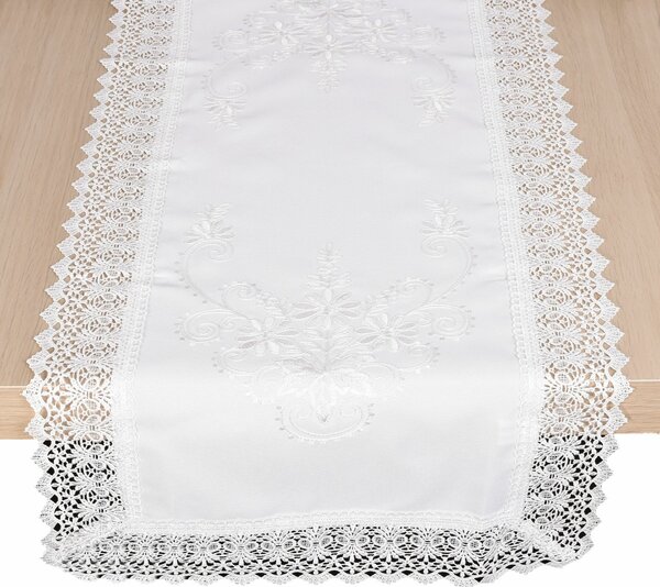 DekorTextil Celoroční vyšívaný ubrus - Bílá sasanka - bílý ROZMĚR: 85 x 85 cm
