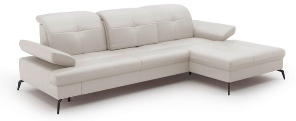 ROHOVÁ SEDAČKA, textil, kůže, bílá Sit & More - Sedací soupravy, Online Only