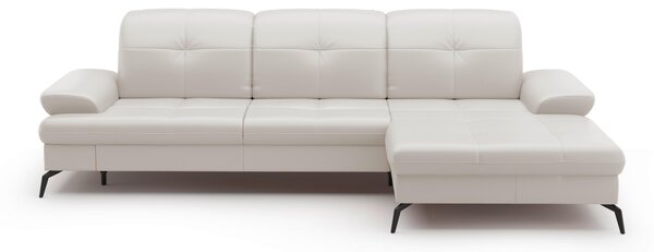 ROHOVÁ SEDAČKA, textil, kůže, bílá Sit & More - Sedací soupravy, Online Only
