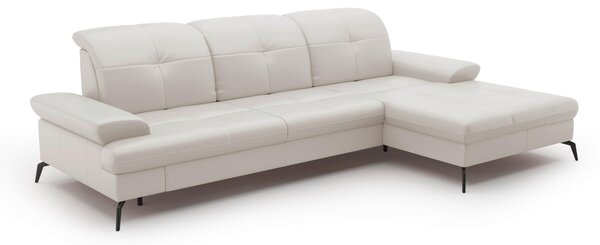 ROHOVÁ SEDAČKA, textil, kůže, bílá Sit & More - Sedací soupravy, Online Only