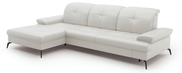 ROHOVÁ SEDAČKA, textil, kůže, bílá Sit & More - Sedací soupravy, Online Only