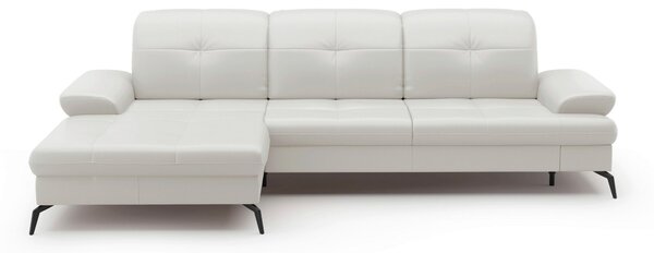 ROHOVÁ SEDAČKA, textil, kůže, bílá Sit & More - Sedací soupravy, Online Only
