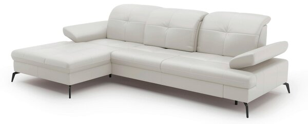 ROHOVÁ SEDAČKA, textil, kůže, bílá Sit & More - Sedací soupravy, Online Only